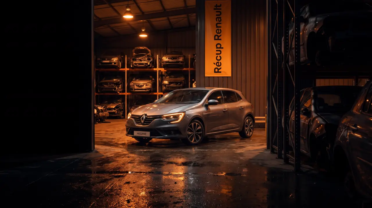 Renault Mégane dans l'entrepôt Récup Renault
